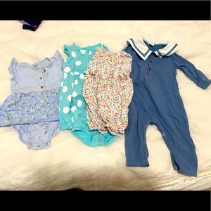 Carter’s Summer bundle of dresses/romper/one piece suit, size 12-24 months